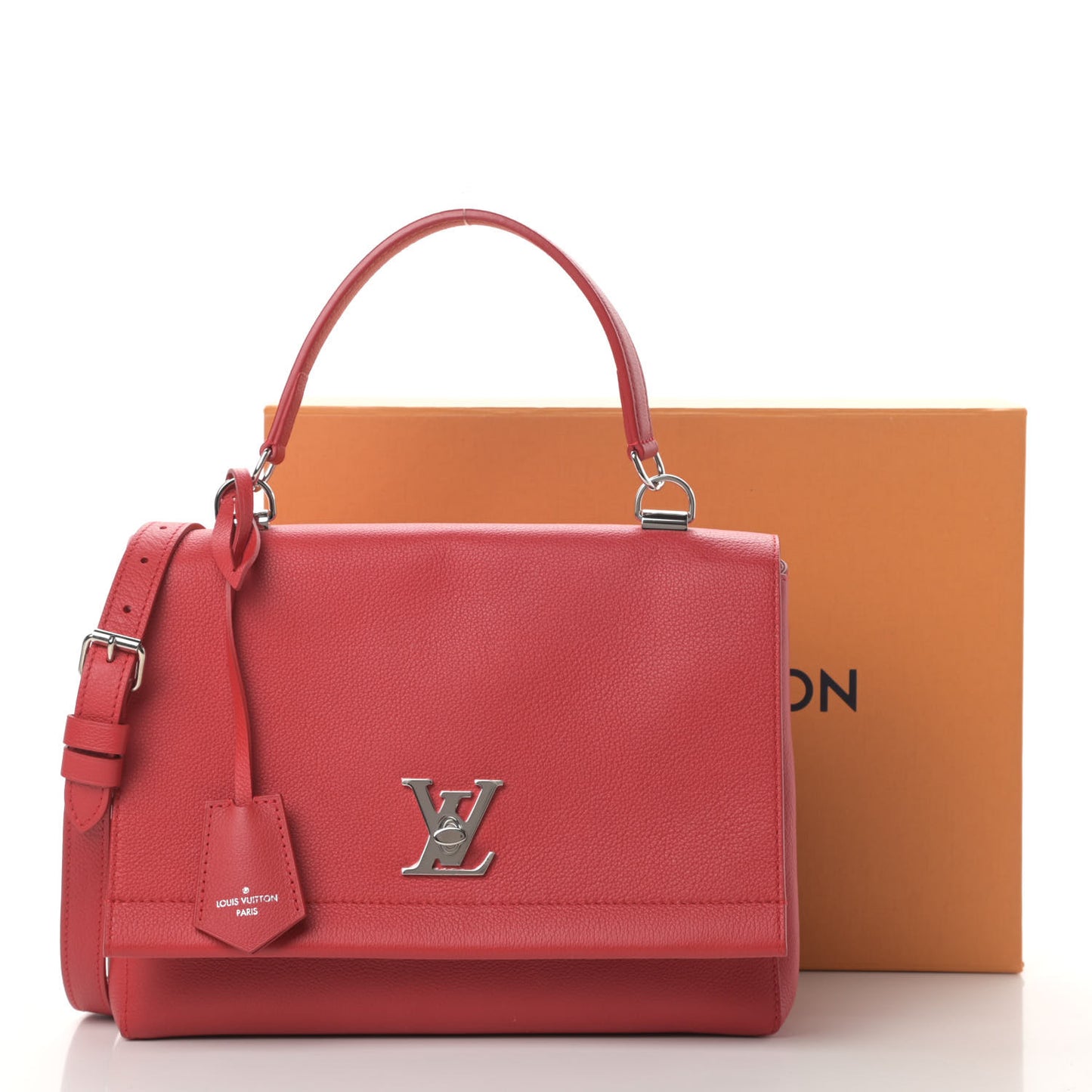 Soft Calfskin Lockme II Top Handle Rubis