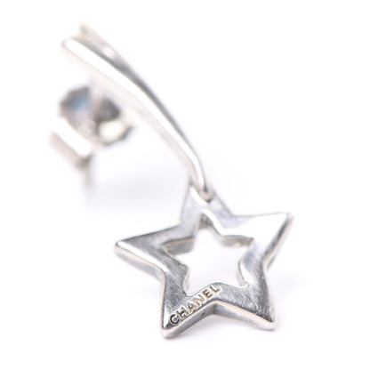 Chanel Metal Shooting Star Earrings Silver 4 of 5