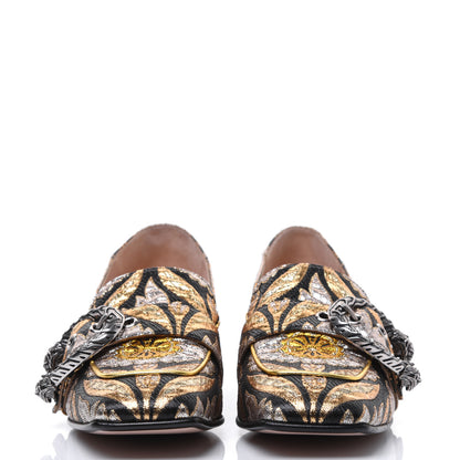 Gucci Brocade Floral Jacquard Dionysus Loafers 35.5 Black 2 of 19