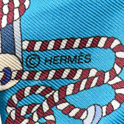 Hermes Silk Cordages Twilly Turquoise Orange Blanc 4 of 4