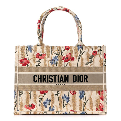 Christian Dior Canvas Embroidered Medium Hibiscus Book Tote Beige Multicolor 1 of 10