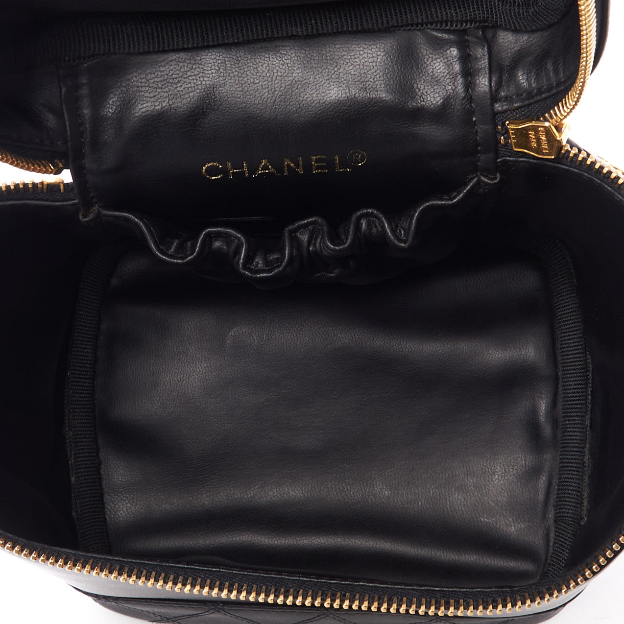 Chanel Calfskin Cosmetic Vanity Bag Black 6 of 8