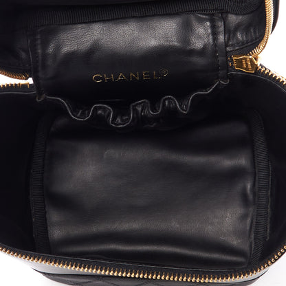 Chanel Calfskin Cosmetic Vanity Bag Black 6 of 8