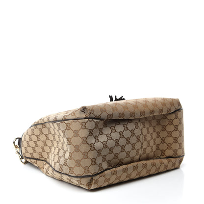 Gucci Monogram Margaux Calfskin Medium Emily Hobo Beige Ebony Cocoa 4 of 10