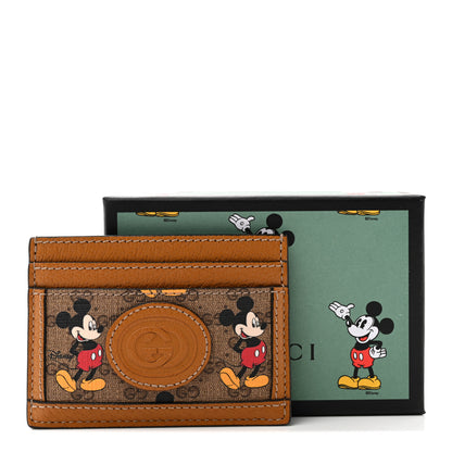 Gucci X DISNEY Mini Vintage GG Supreme Monogram Mickey Mouse Card Holder Beige Vintage Sun Oil 8 of 8