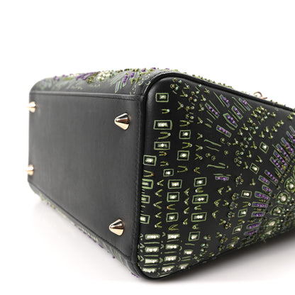 Christian Dior Smooth Calfskin Beaded Animals Medium Lady Dior Black Multicolor 10 of 10