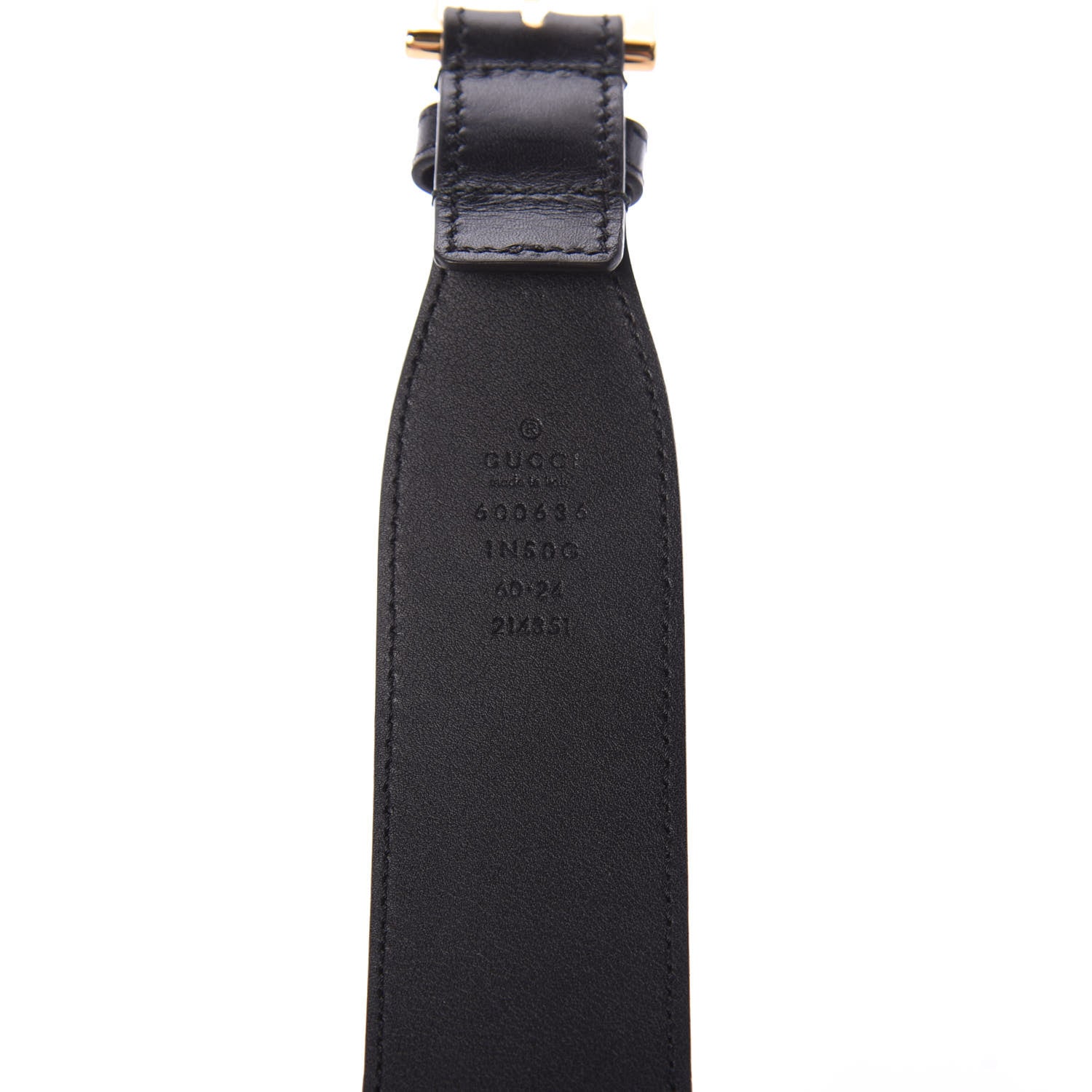Gucci Efesto Leather Horsebit 25mm Belt 60 24 Black 3 of 7