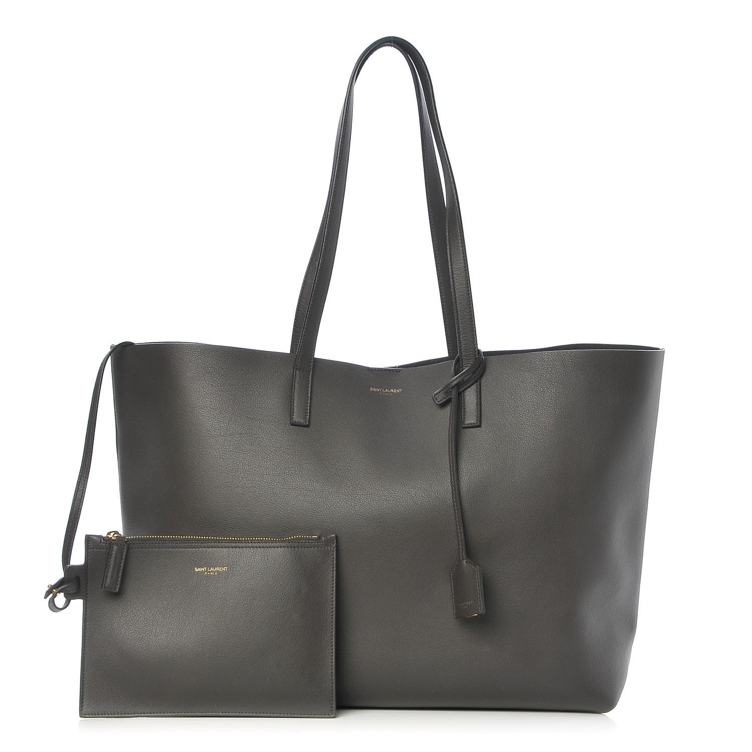 Saint Laurent Calfskin Large Shopping Tote Black Earth 3 of 9