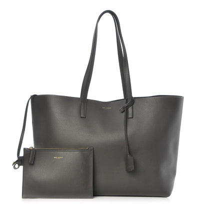 Saint Laurent Calfskin Large Shopping Tote Black Earth 3 of 9