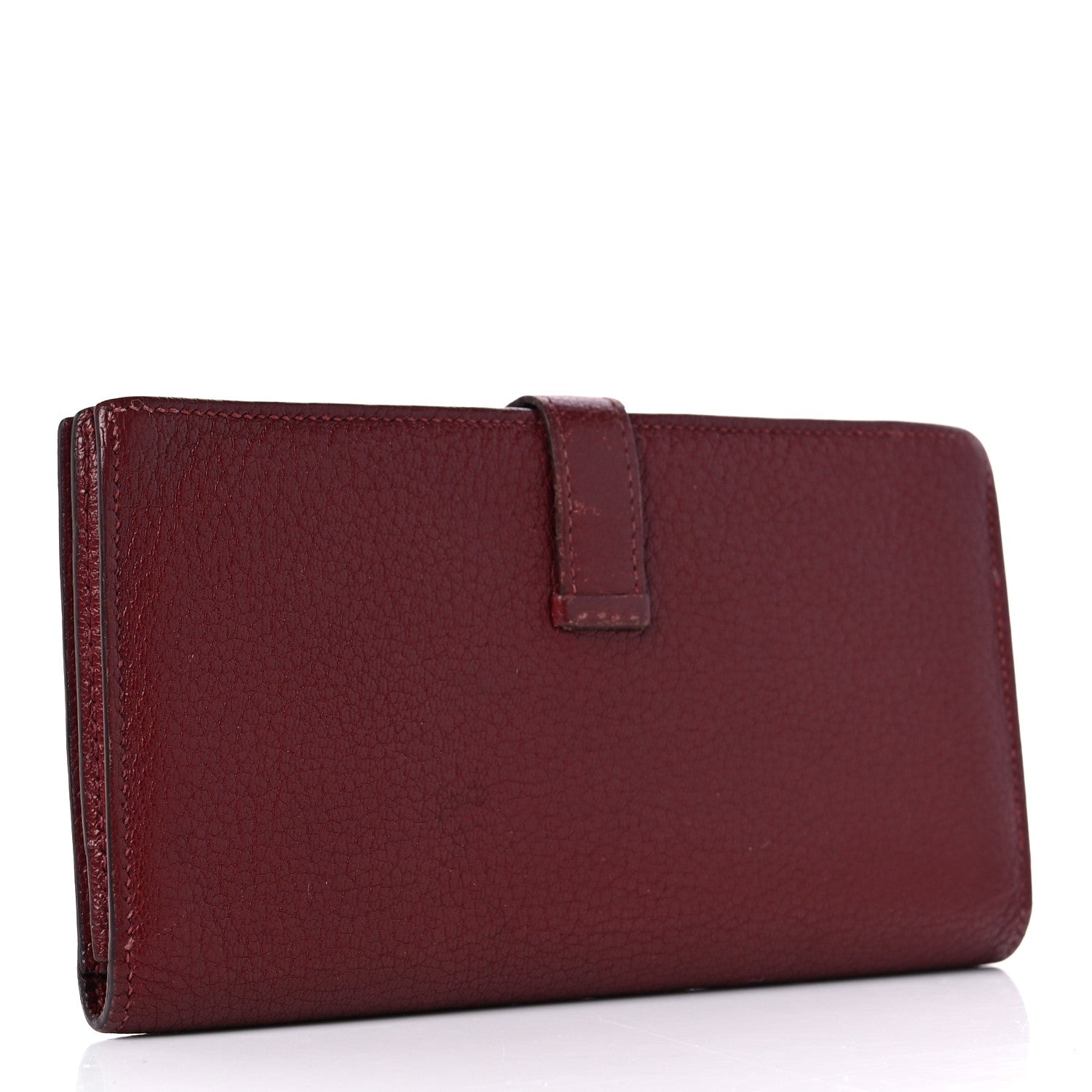 Hermes Chèvre Mysore Bearn Gusset Wallet Rouge H 3 of 16