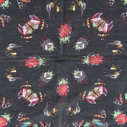 Alexander McQueen Silk Cotton Romantic Moth Pareo Black Multicolor 2 of 4