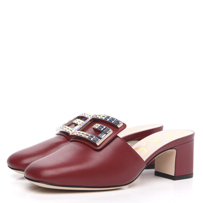 Gucci Malaga Kid Crystal Square G Madelyn Mules 36.5 Romantic Cerise 3 of 9