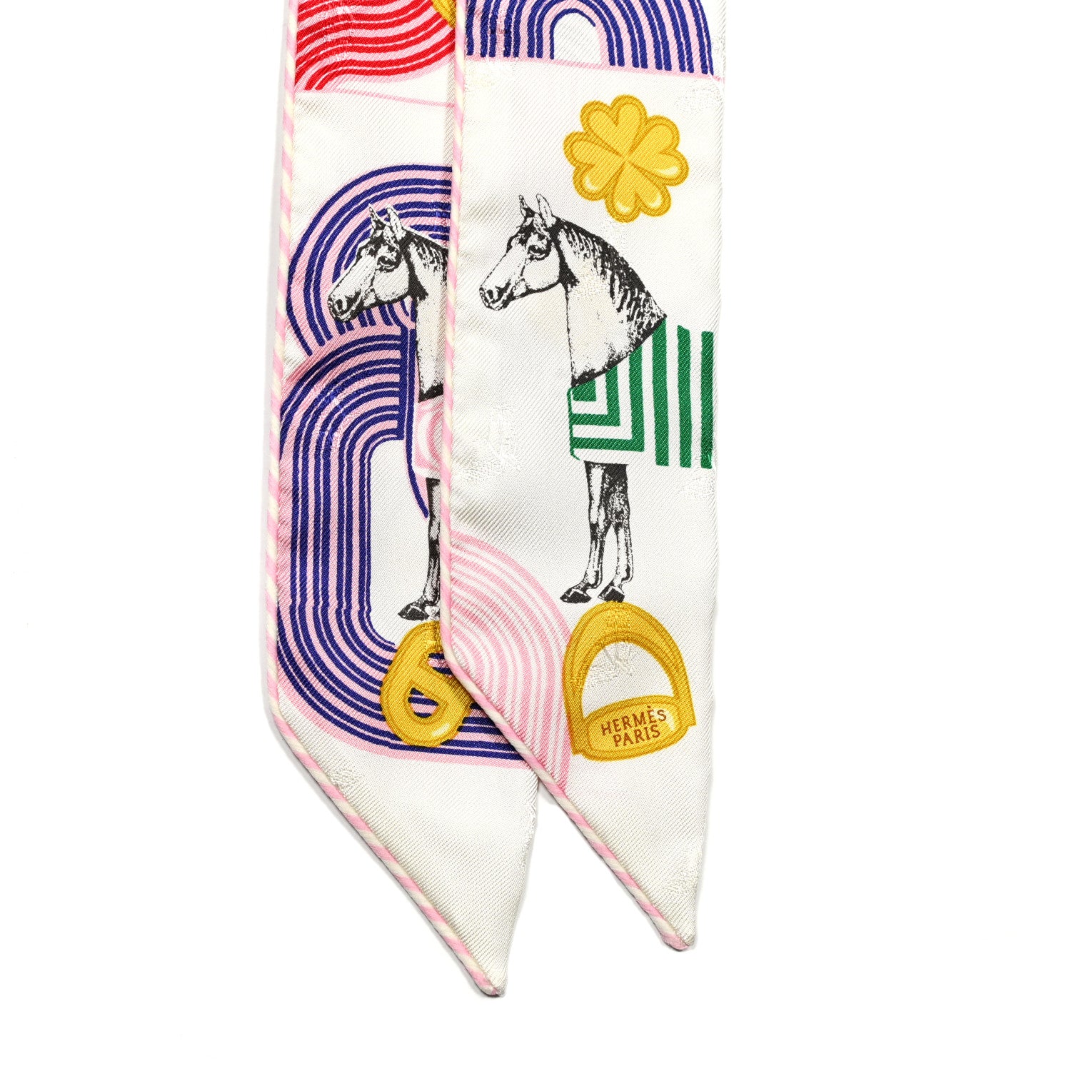 Hermes Silk Garde Robe Pop Charms Twilly White Multicolor 2 of 3