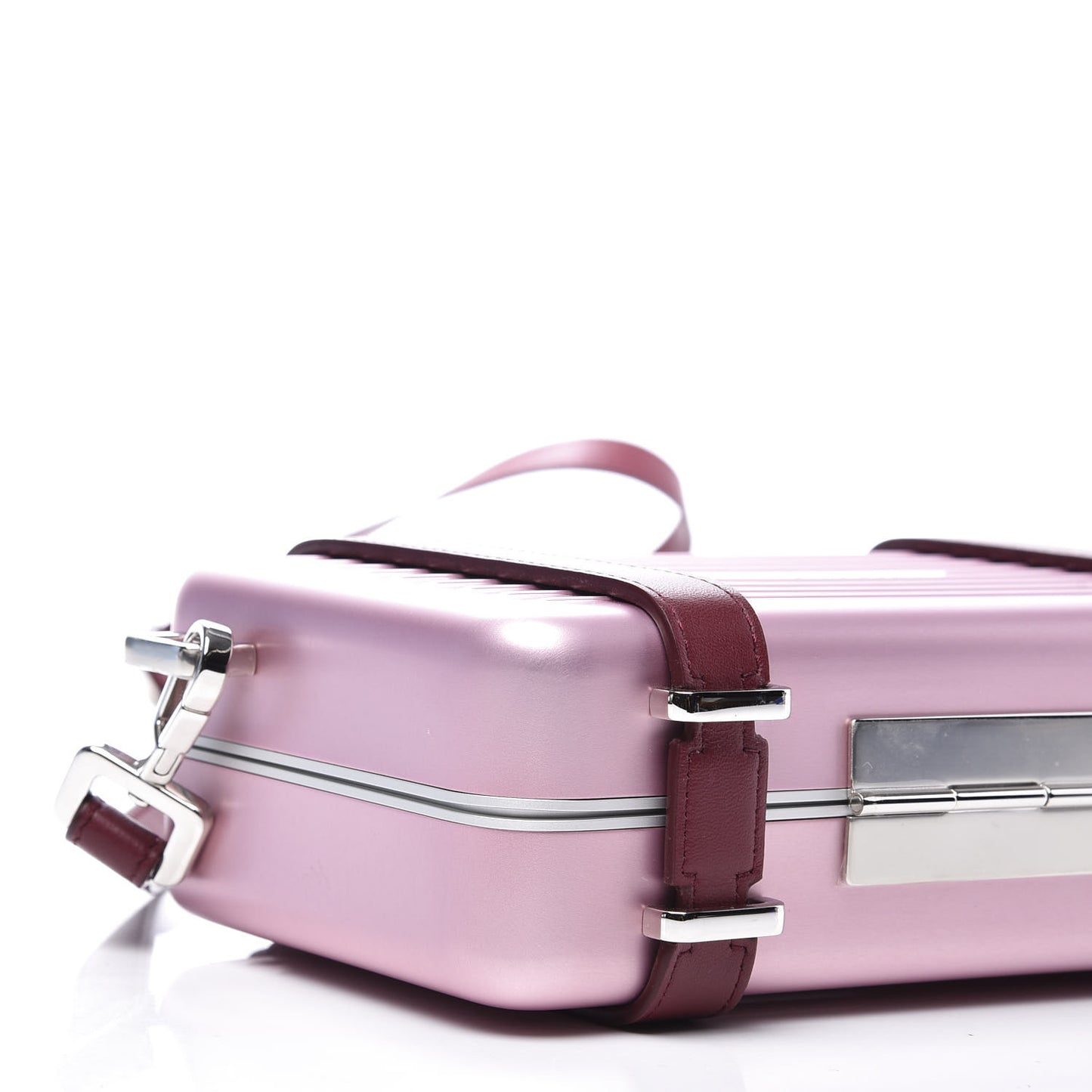 X RIMOWA Aluminum Personal Clutch On Strap Rose