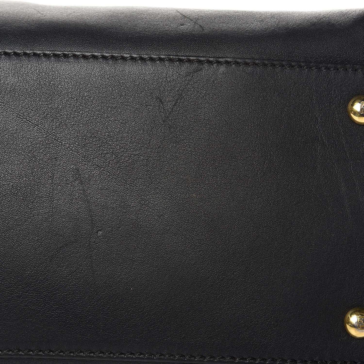 Fendi Vitello Seta Shiny Nappa Large Peekaboo Iconic Satchel Black 12 of 15