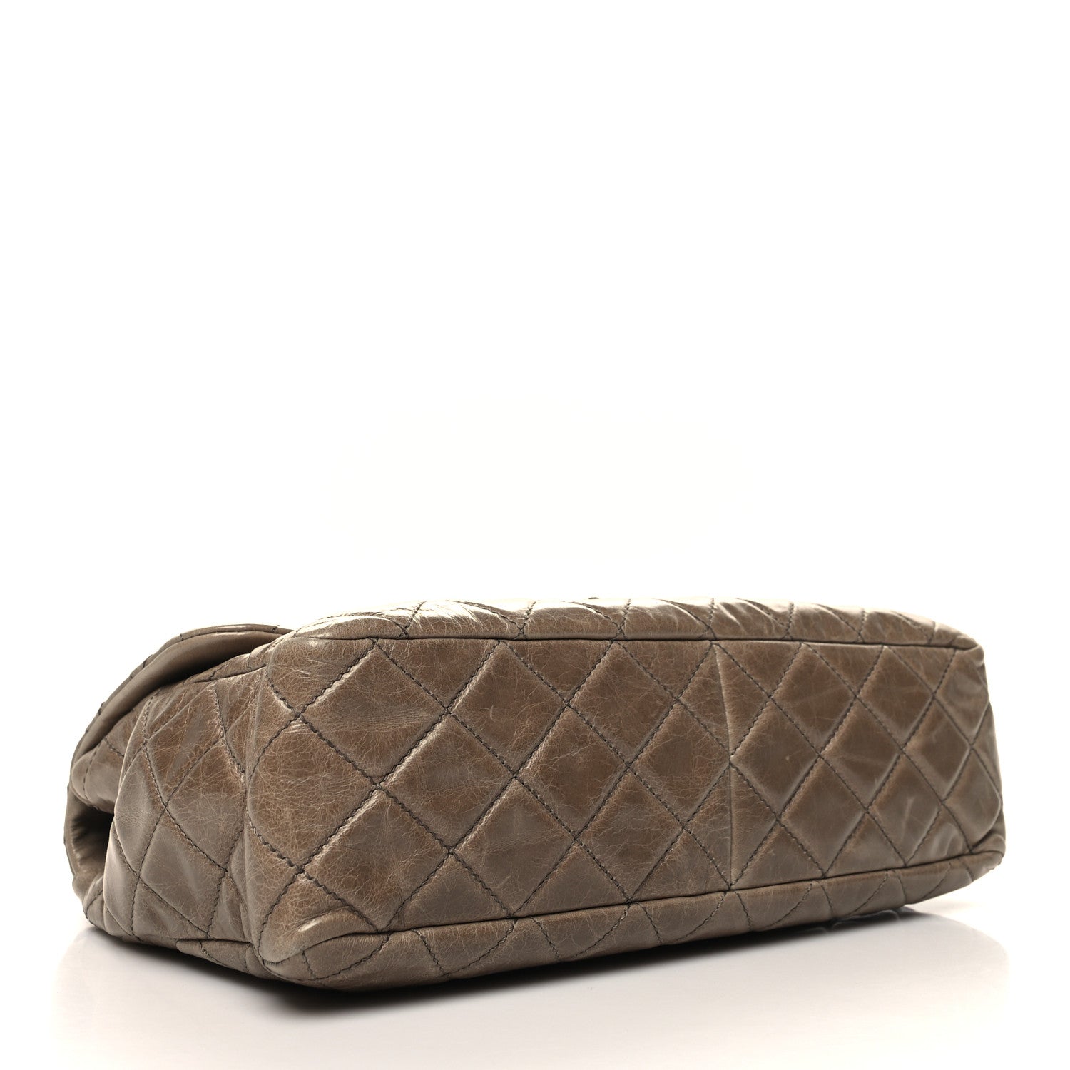 Chanel Glazed Calfskin Castle Rock Medium Flap Dark Beige 4 of 13