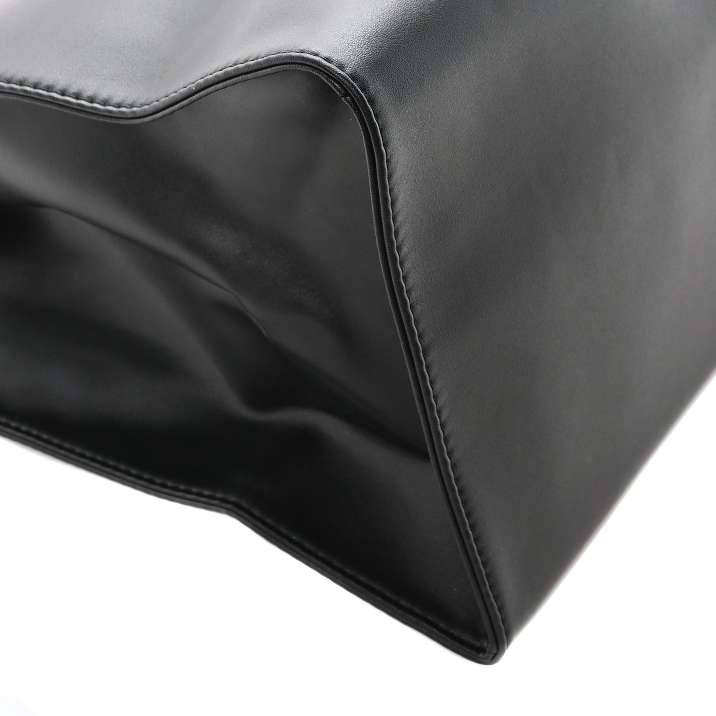 Vegan Leather Large Shopping Bag Black