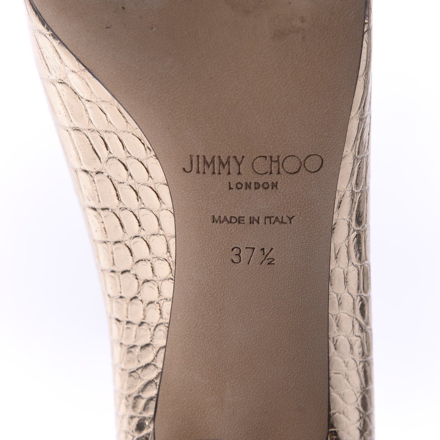 Metallic Crocodile Embossed Calfskin Love 85 Pump 37.5 Gold