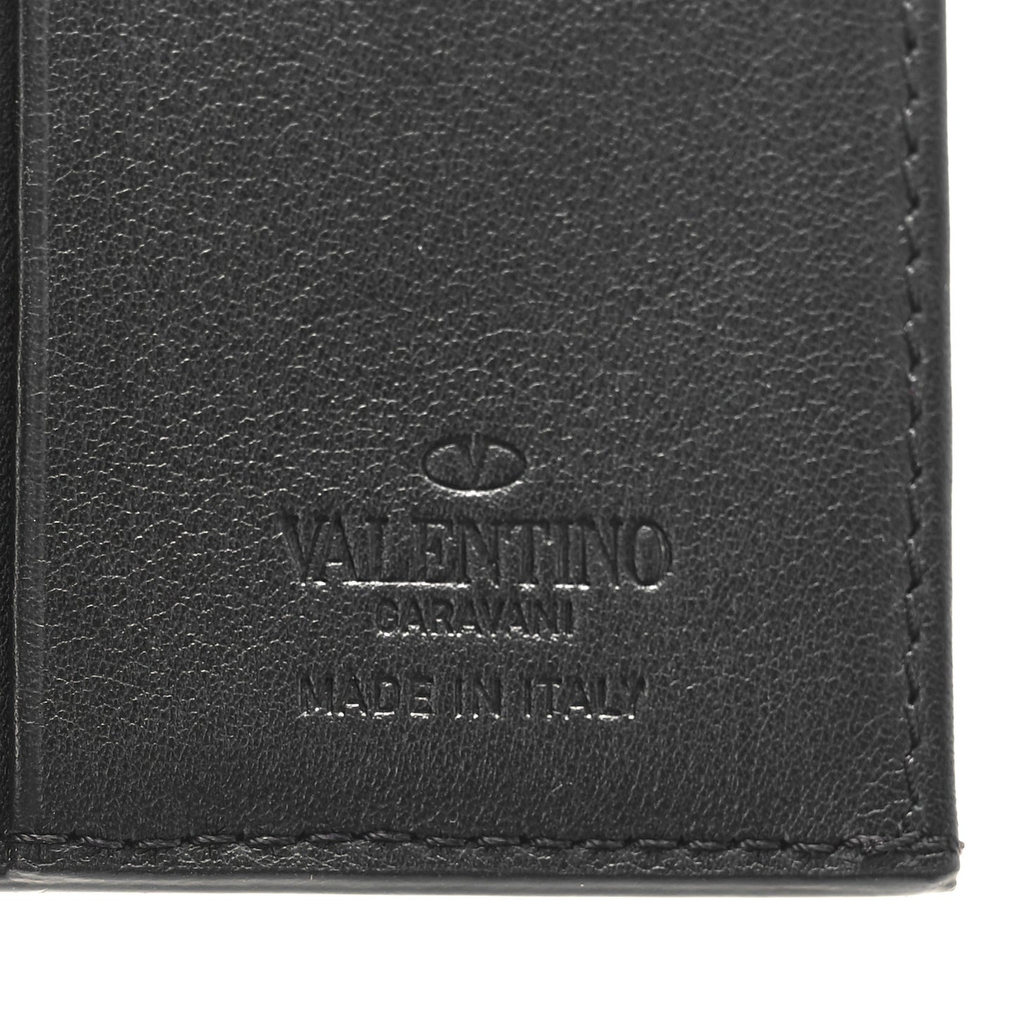Grainy Calfskin Compact Vlogo Wallet Pink