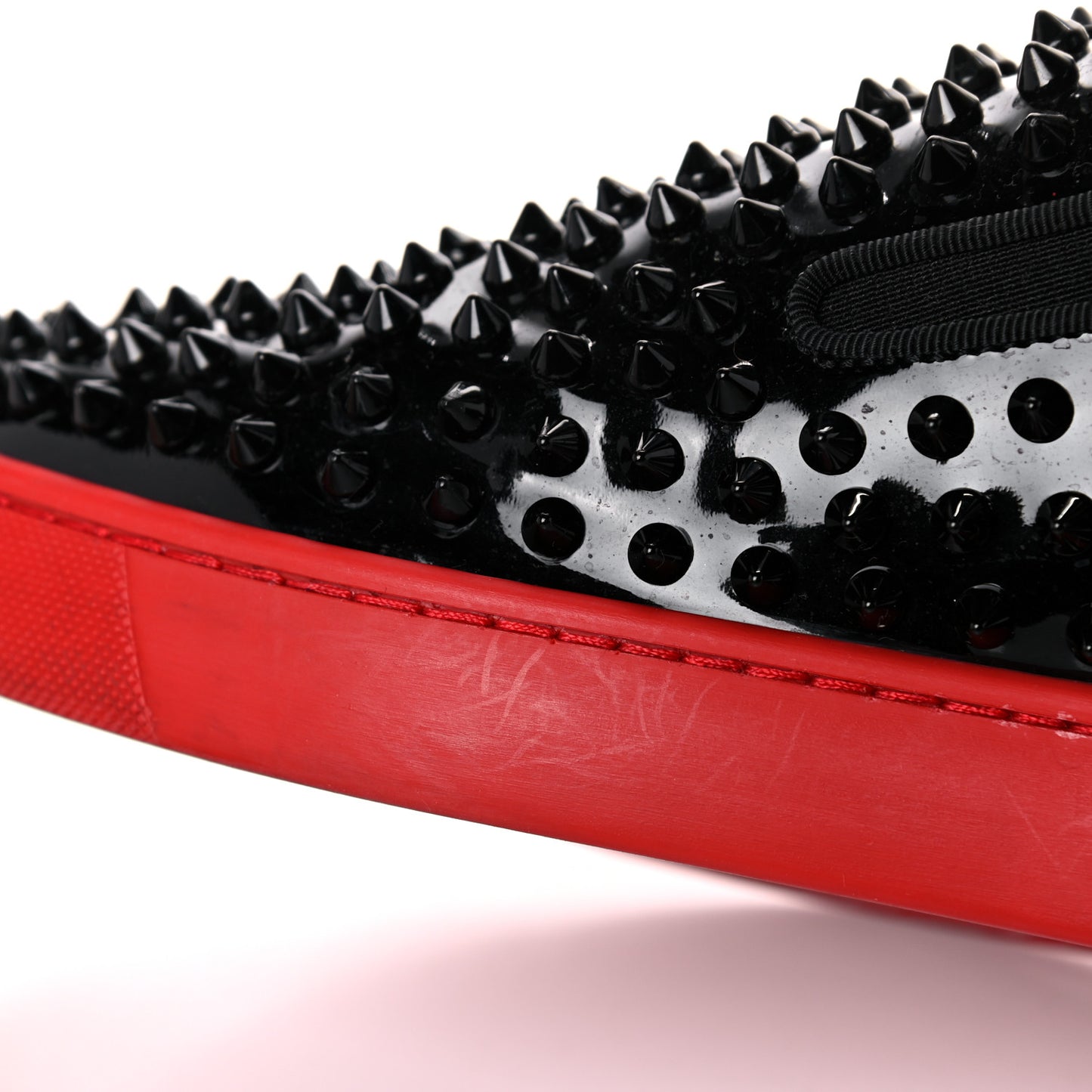 Patent Spikes Mens Roller Boat Flats 44 Black