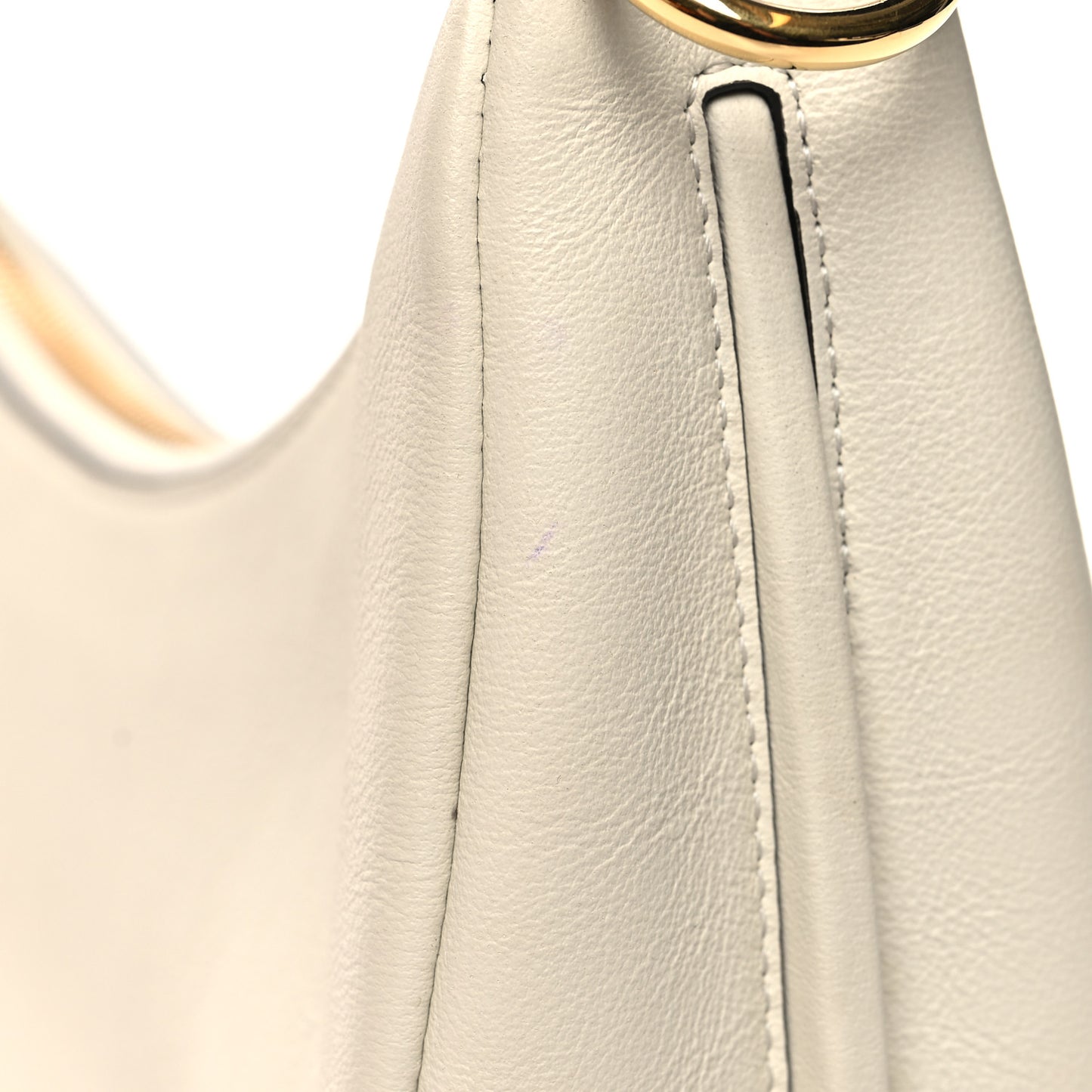 Vitello Grace Matte Small Fendigraphy Hobo Bag White Ice