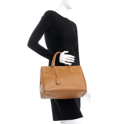 Prada Saffiano Medium Galleria Double Zip Tote Caramel 4 of 22