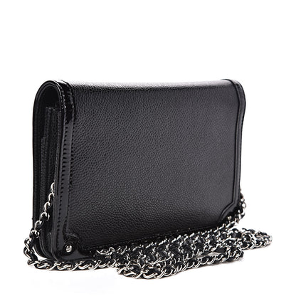 Chanel Caviar Patent CC Wallet On Chain WOC Black 3 of 14