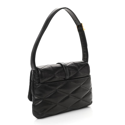 Saint Laurent Lambskin Quilted Le 57 Diamond Shoulder Bag Black 3 of 10