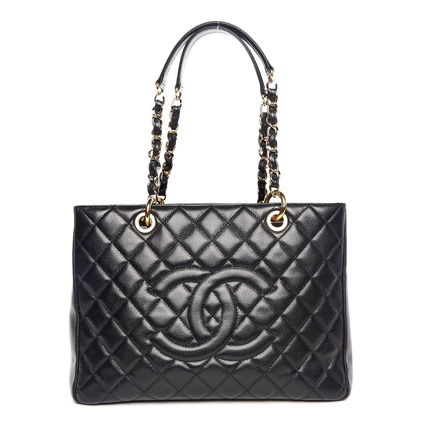 Caviar Quilted Grand Shopping Tote GST Black