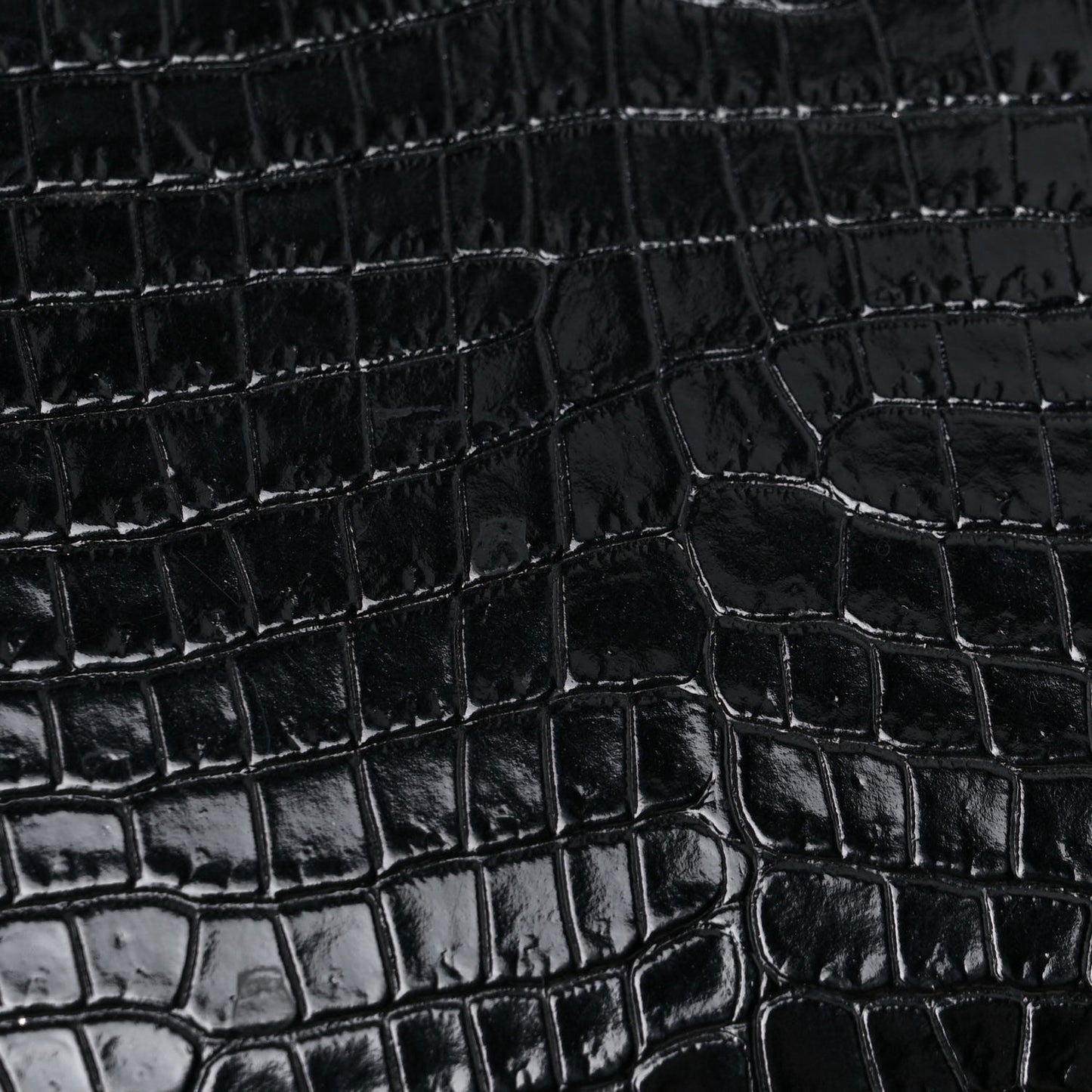 Calfskin Crocodile Embossed Small Uptown Tote Black