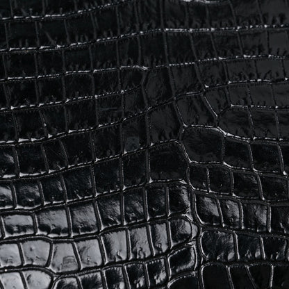 Saint Laurent Calfskin Crocodile Embossed Small Uptown Tote Black 22 of 23
