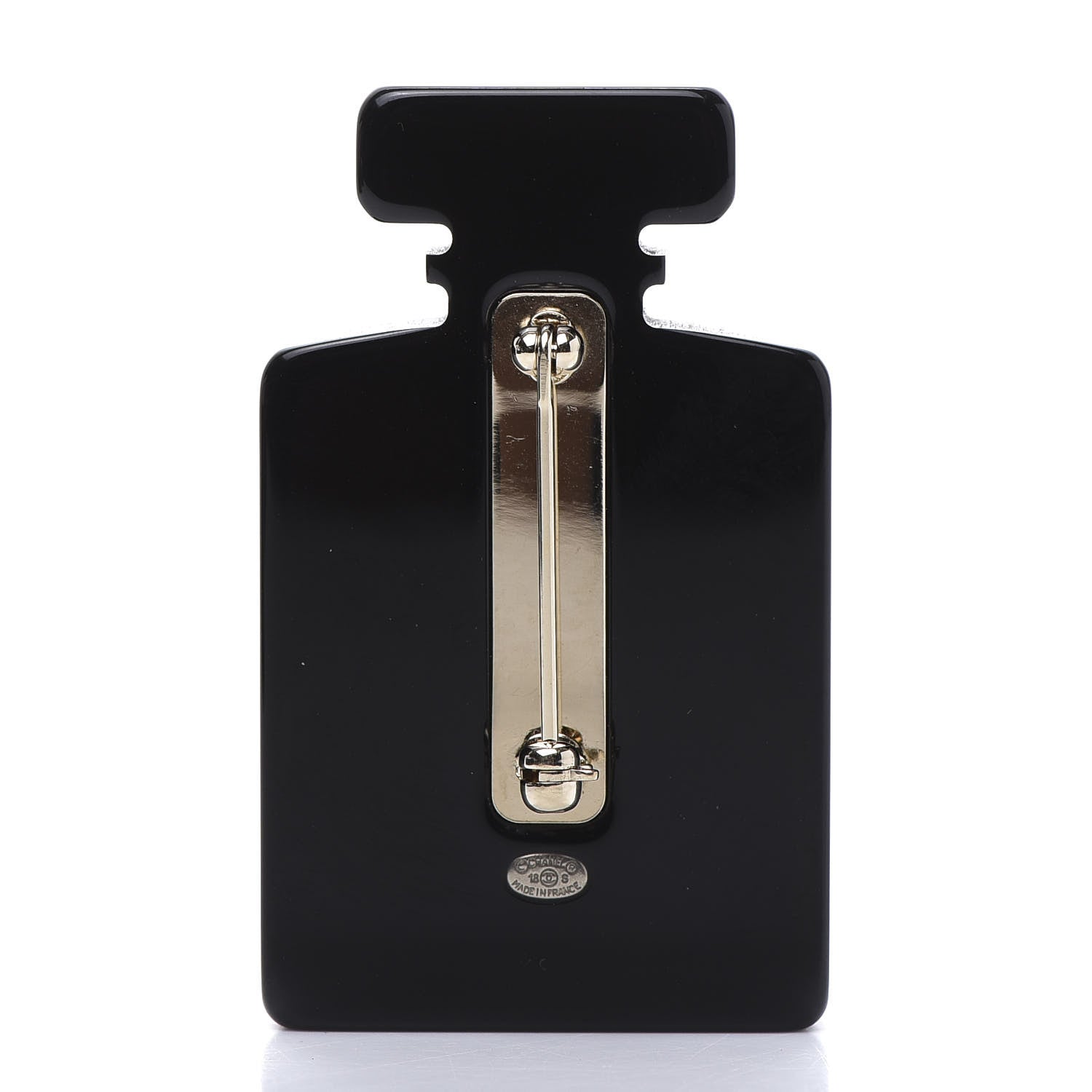 Chanel Resin CC Perfume Bottle Brooch Black Multicolor 3 of 6