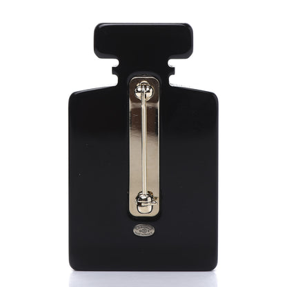 Chanel Resin CC Perfume Bottle Brooch Black Multicolor 3 of 6