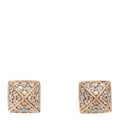 Hermes 18K Rose Gold Diamond Clou d'H Stud Earrings 1 of 5