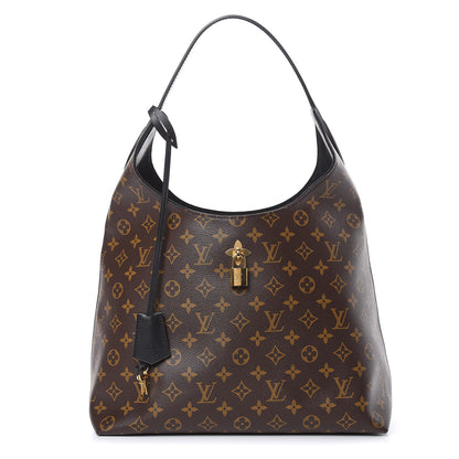 Louis Vuitton Monogram Flower Hobo Black 1 of 9