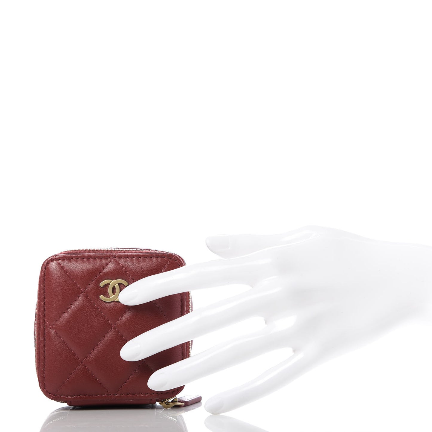 Lambskin Quilted Micro Pouch Red