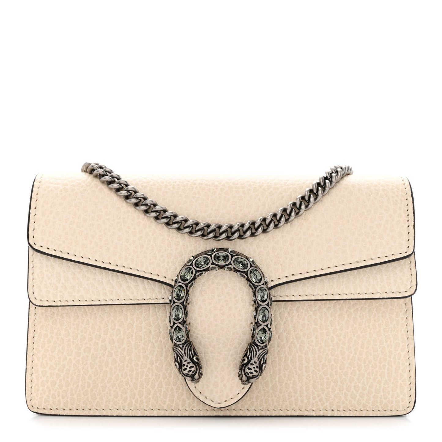 Dollar Calfskin Crystal Super Mini Dionysus Shoulder Bag Mystic White Black Diamond
