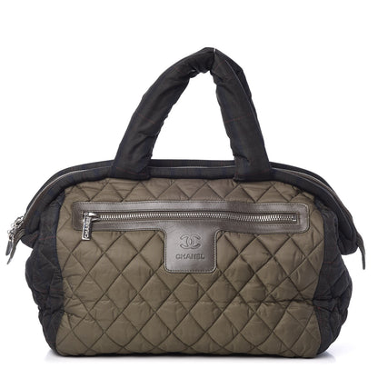Chanel Nylon Quilted Coco Cocoon Bowler Khaki 1 of 14