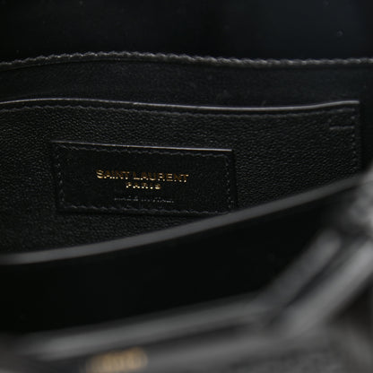 Saint Laurent Calfksin Woven Mini Classic Monogram Cassandra Top Handle Black 6 of 9