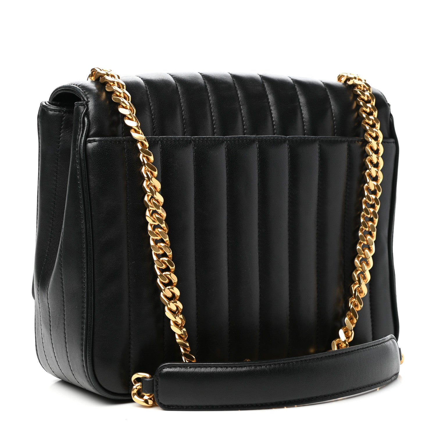 Saint Laurent Lambskin Matelasse Monogram Large Vicky Chain Bag Black 3 of 9