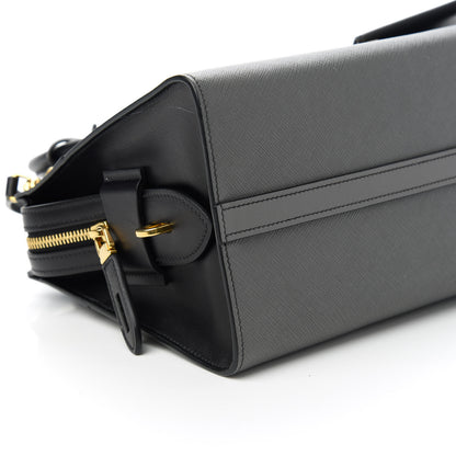 Prada Saffiano City Calfskin Small Esplanade Tote Mercurio Black 6 of 9