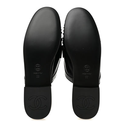 Chanel Shiny Crumpled Lambskin CC Mules 39 Black 6 of 10