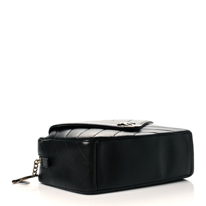 Chanel Lambskin Chevron Large Camera Case Black 4 of 10