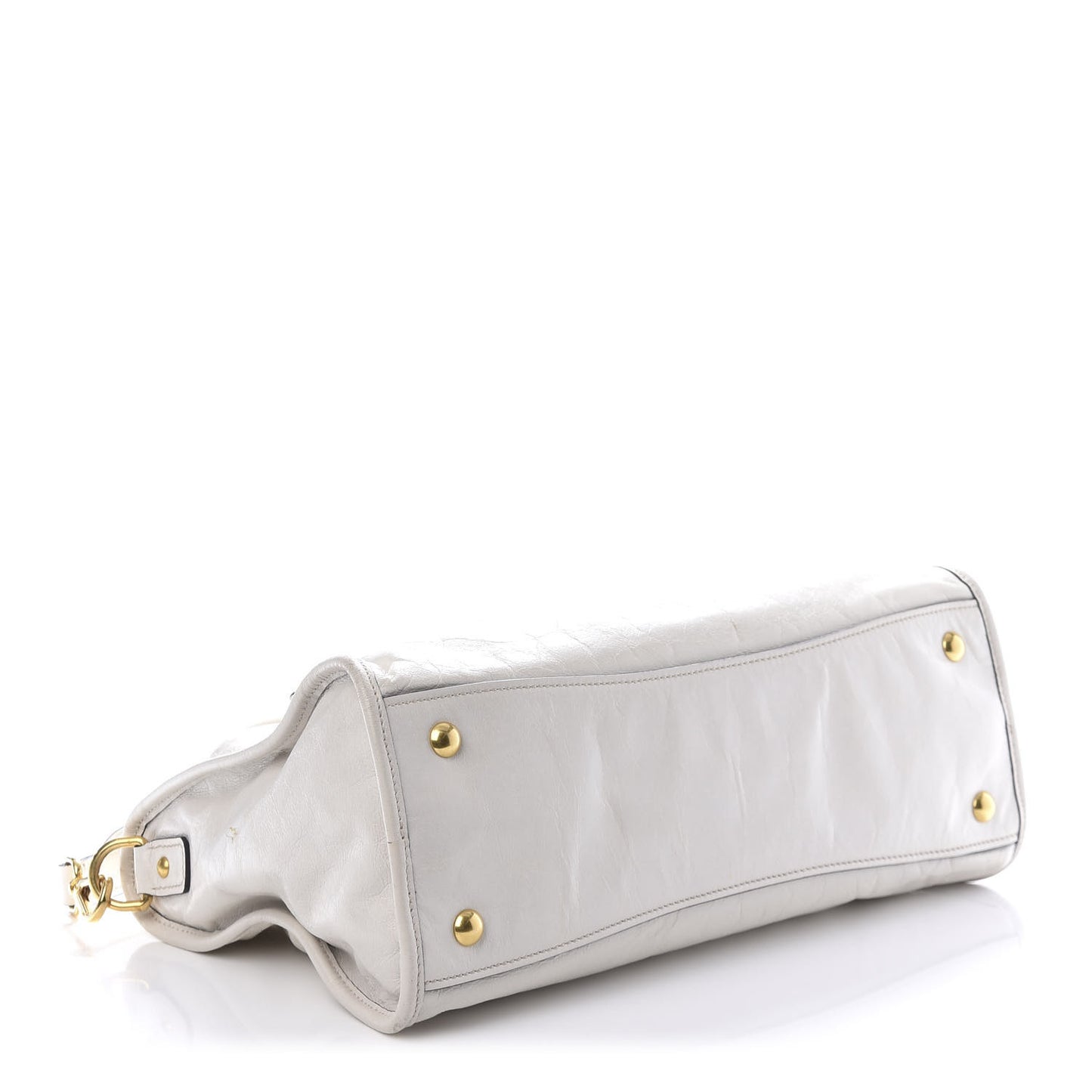 Vitello Shine Zip Tote Talco