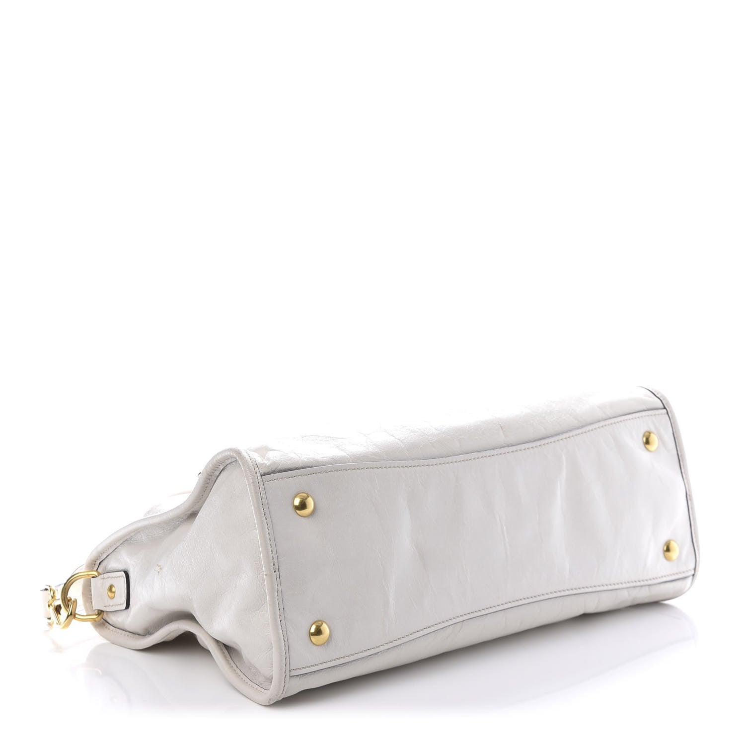 Miu Miu Vitello Shine Zip Tote Talco 5 of 14