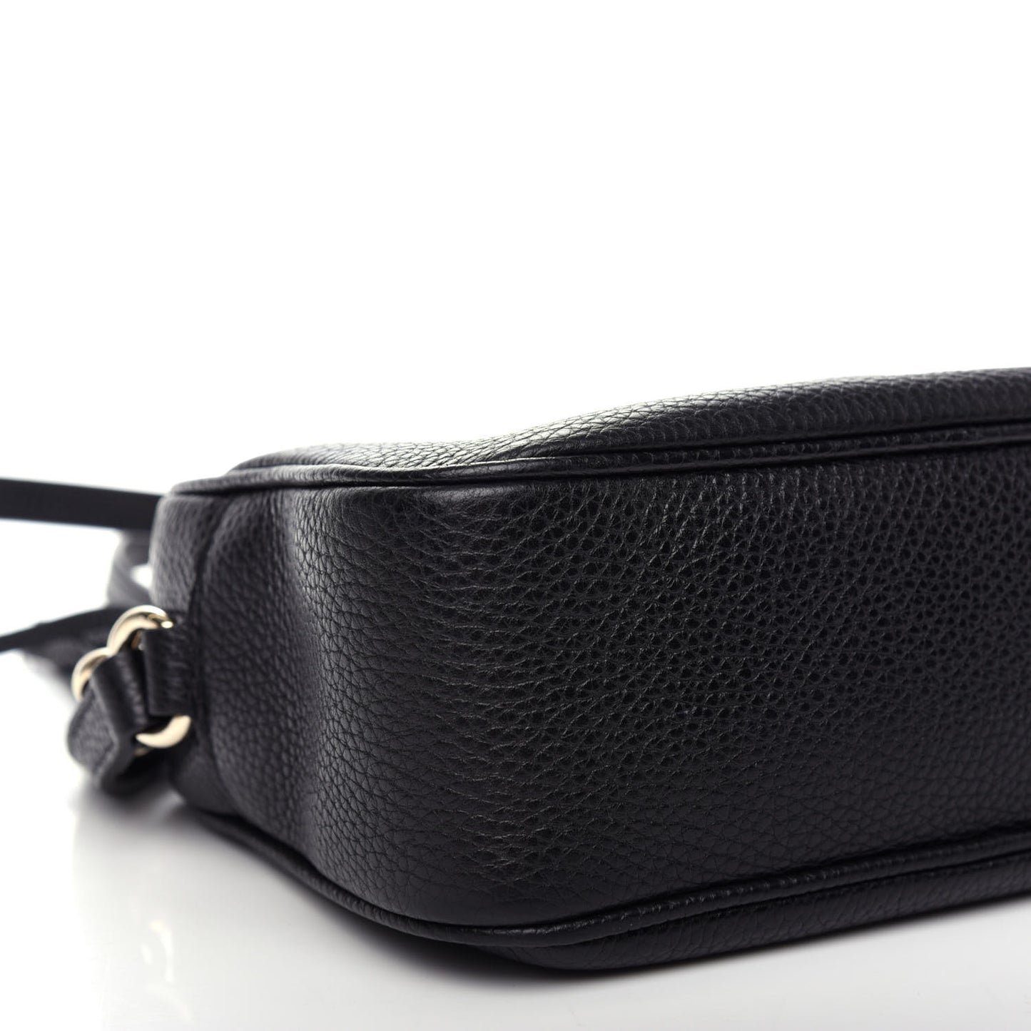 Pebbled Calfskin Small Soho Disco Bag Black