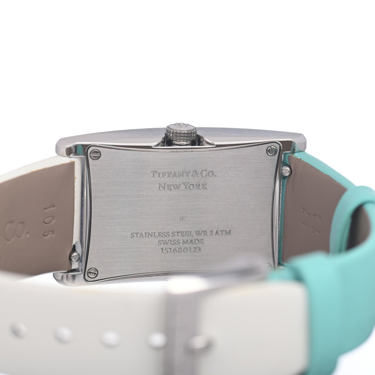 Stainless Steel Calfskin 22mm East West 2-Hand Quartz Watch Tiffany Blue