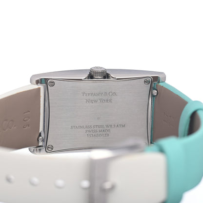 Tiffany Stainless Steel Calfskin 22mm East West 2-Hand Quartz Watch Tiffany Blue 4 of 5
