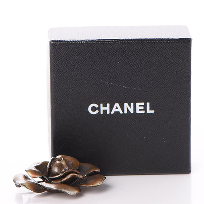Chanel Metal Camellia Brooch Brass 5 of 5