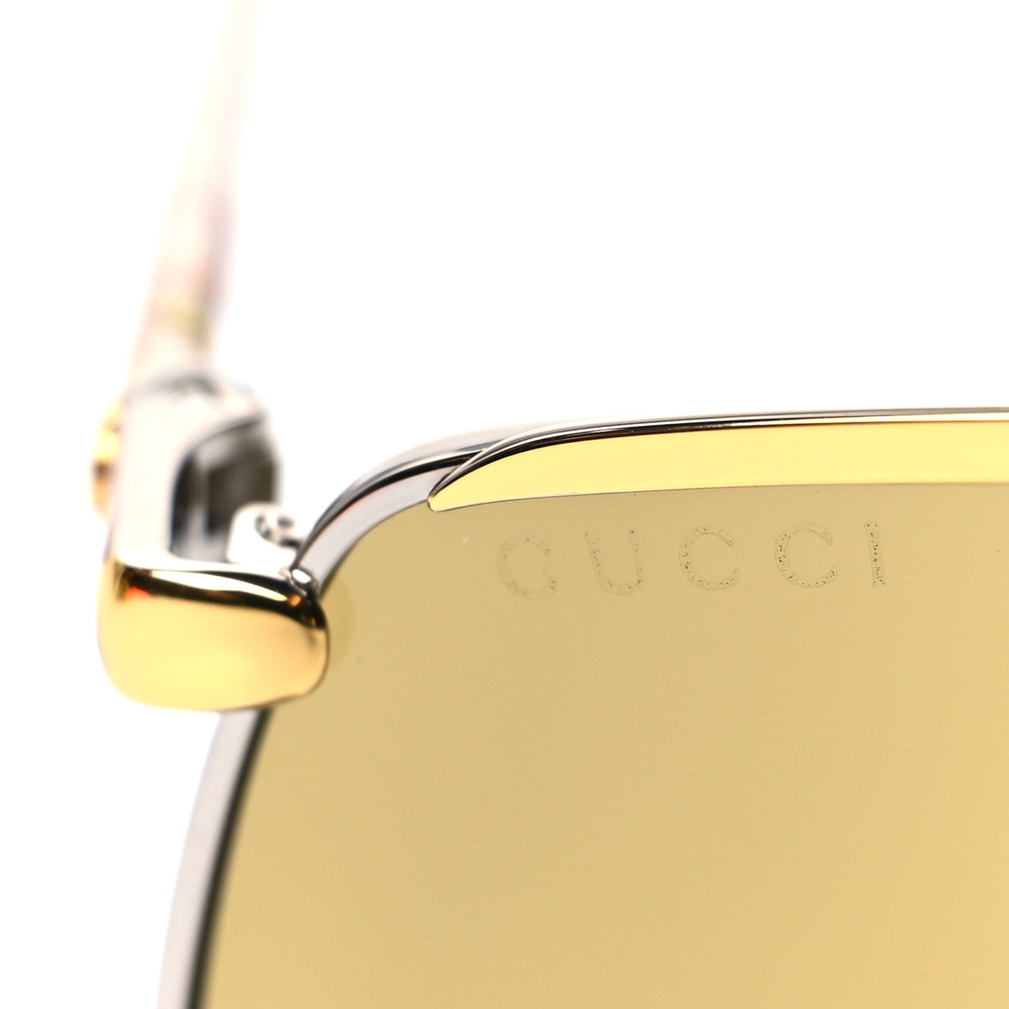 Metal Aviator Sunglasses GG0365S Silver Yellow